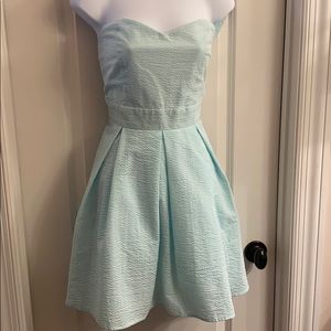 Seersucker strapless dress by Lauren James